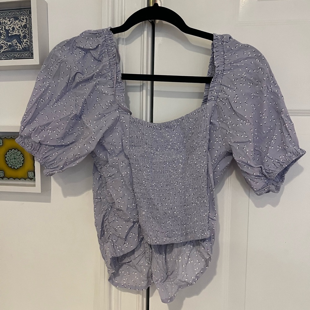 Sophie Rue Light Blue Polka Dot Blouse